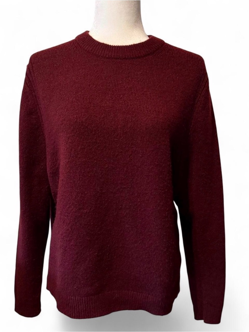Women's Burgundy Crew Neck Sweater
